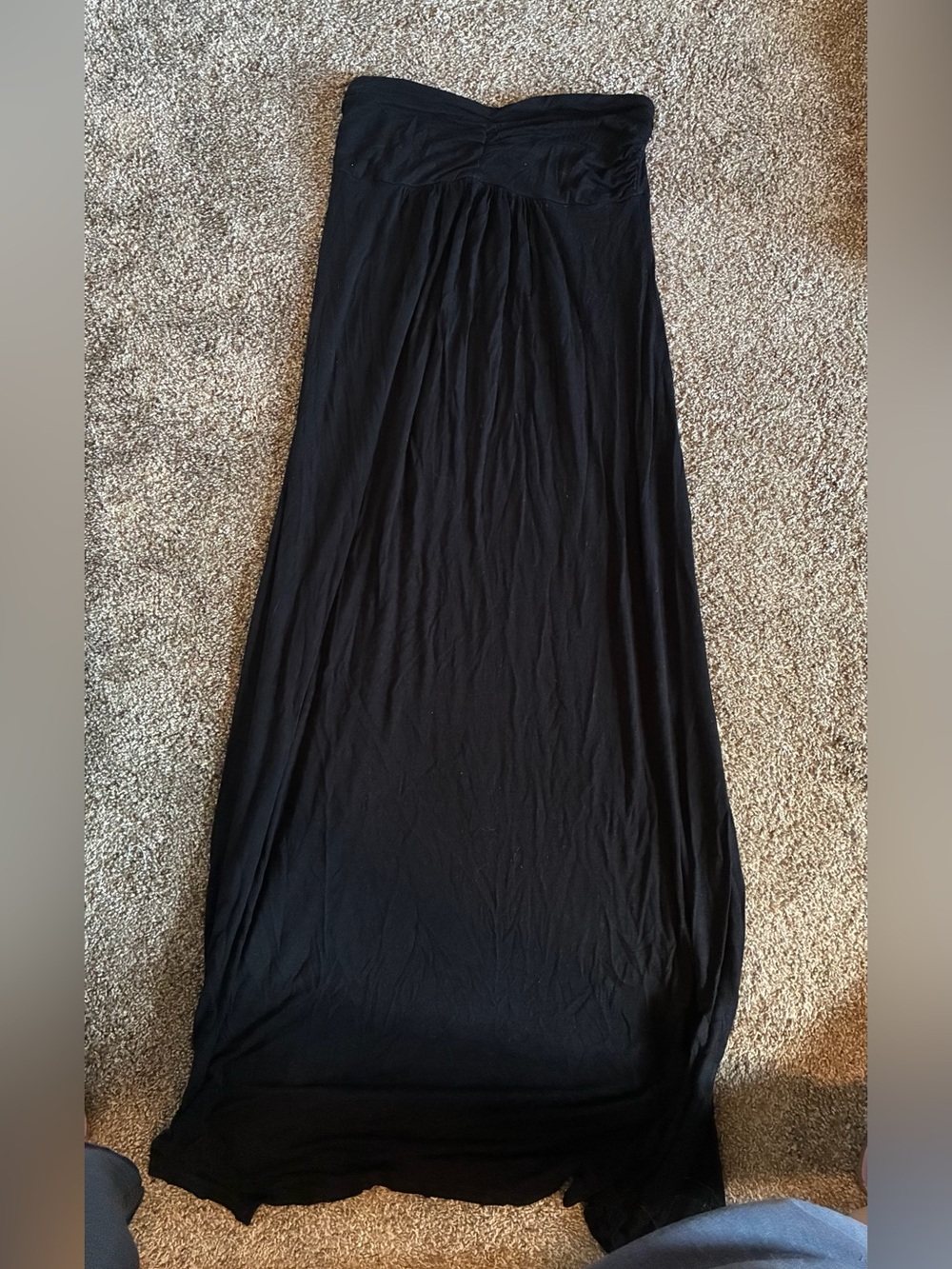 Black Strapless Maxi Skirt - Women very stretchy and soft!